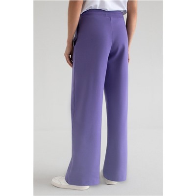 Прямые трикотажные брюки на резинке из футера двухнитки эластичные VILATTE, 1228112