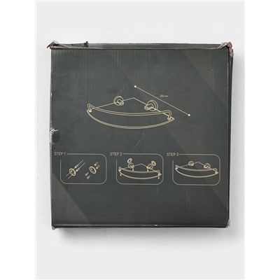 УЦЕНКА Полка для ванной угловая Loft basic, стеклянная