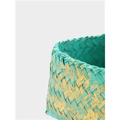 Корзинка плетёная «Голден мини», 12×12×10 см, голубая