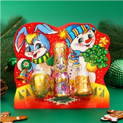 Новогодний набор фигурного шоколада «Кролик с шишкой и колокольчиком», 48 г