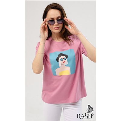 Футболка "Леди" темно-розовая