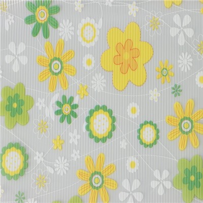 Коврик противоскользящий Доляна «Жёлтые цветы», 30×90 см