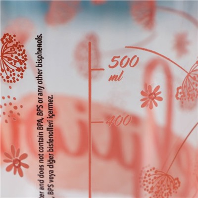 Стакан с крышкой Renga Fresh, 600 мл, 9.8×9.8×16 см, тритан, МИКС