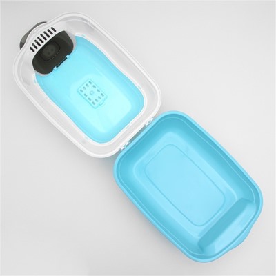 Туалет закрытый 2-в-1 со съёмным верхом 34×50×33 см, голубой