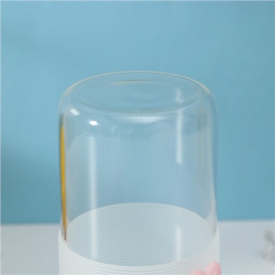 Стакан с крышкой и трубочкой «Фрутис», 410 мл, стекло, МИКС