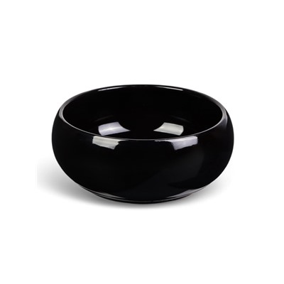 Кашпо - бонсайница «Мира», круглое, 18×18×7 см, чёрное