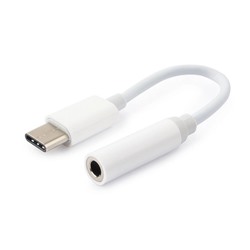 Переходник Jack 3.5 (м) - Type-C (п) RockBox TCJ01 8см (white)