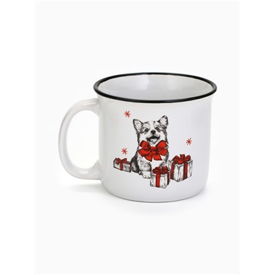 Кружка керамическая, новогодняя «Корги», 450 мл