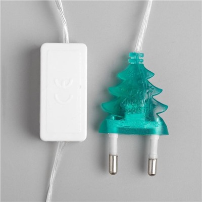 УЦЕНКА Гирлянда «Нить» 5 м с насадками «Снежинки», IP20, прозрачная нить, 20 LED, свечение мульти (RG/RB), мигание, 220 В