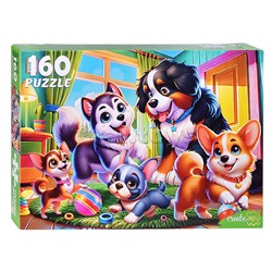 Пазлы 160 "Милые щенки в комнате"