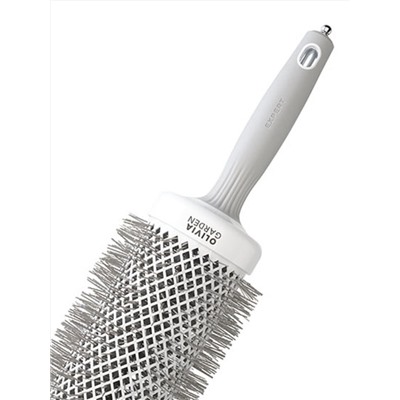 Olivia Garden Термобрашинг для укладки волос / Expert Blowout Speed XL Wavy Bristles White & Grey, 65 мм, бело-серый