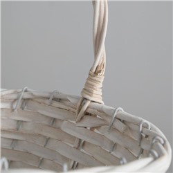 Корзина плетёная, ива, 22×16×11.5/25 см, белый