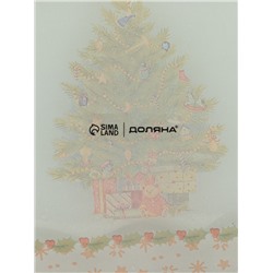 Блюдо новогоднее сервировочное Доляна «Рождественская ель», 25×15 см, стекло, белое, зелёное