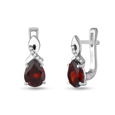 Серьги, гранат, Вьюнок