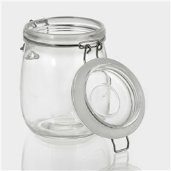 Банка для сыпучих Доляна «Сердце», 850 мл, 11×14 см, с бугельным замком, стекло, прозрачная