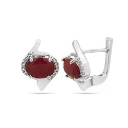 Серьги из серебра рубин корунд, Кипр