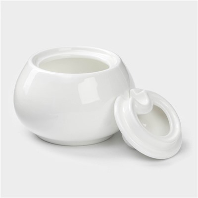 Сахарница с крышкой Wilmax, 210 мл, фарфор, белая