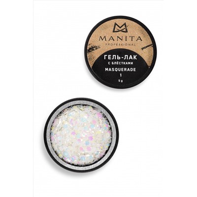 Manita Professional Гель-лак для ногтей с блёстками / Masquerade №01, 5 г KRISTALLER, 1229997