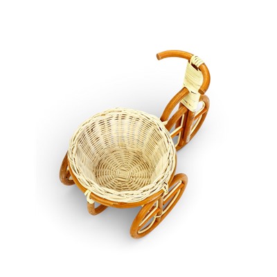 Декоративное кашпо «Велосипед», 31×17×25 см, деревянное, плетёное