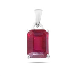 Подвеска, 1 рубин корунд октагон 6х8 2.09ct, Эра