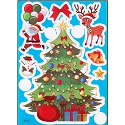 Наклейка на окно 17,5х24 см "Новый год" M-07 Гранит