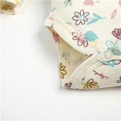 Боди для девочки «Крошка Я» Flower, рост 62-68 см, бежевое