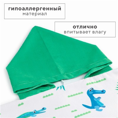 Полотенце-пончо детский LoveLife «Крокодильчики» 60×120 см, микрофибра, 225 г/м²