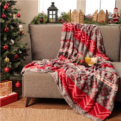 Плед «LoveLife. Новогодний узор» 150×200 см, велсофт