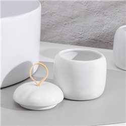 Аксессуары для ванной SAVANNA Monro, 4 предмета, мыльница, дозатор для мыла 450 мл, стакан, баночка, белые