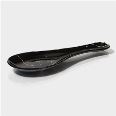 Подставка под ложку Доляна «Марбл чёрный», 23.5×8.3×1.5 см, стеклоㅤ