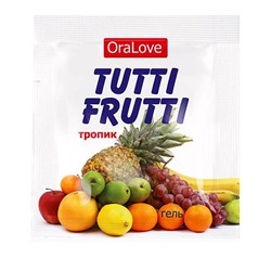Саше гель-смазки Tutti-frutti со вкусом тропических фруктов - 4 гр.
