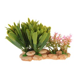 Растение искусственное аквариумное, на подставке под камень, 14×11×7 см