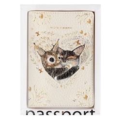 Обложка для паспорта "Love me.Котики приносят счастье" кожзам 3-620/09 Bruno Visconti