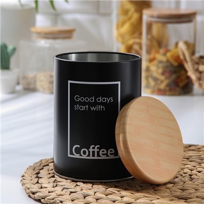 Банка для кофе Lifestyle, 11×15.5 см, чёрная