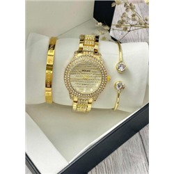 Подарочный набор для женщин часы, 2 браслета + коробка #22853323