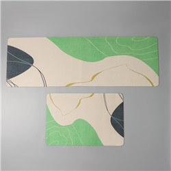 Коврики для дома SAVANNA «Минт», 2 шт., 40×120 см, 40×60 см