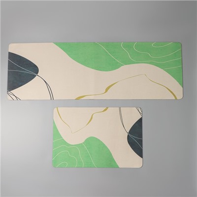 Коврики для дома SAVANNA «Минт», 2 шт., 40×120 см, 40×60 см