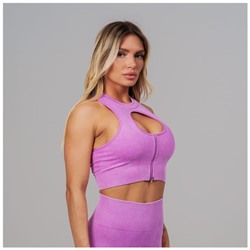 Топ спортивный на молнии женский ONLYTOP, размер М, розовый