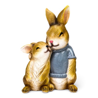 Садовая фигура из полистоуна «Заяц с дочкой», 23×18×12 см