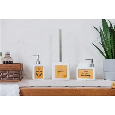 Дозатор для моющего средства с подставкой для губки SAVANNA «Природа», 450 мл, цвет белый