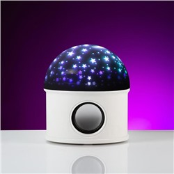 Световой прибор «Звёздное небо» 12 см, динамик, съёмная полусфера, 220 В, свечение RGB