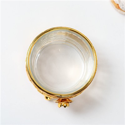 Сахарница «Роза» с ложкой, 200 мл, 9×10 см, металл, золотистая