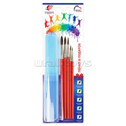 Набор из 5 кистей "Классика цвета" пони  (кругл.1, 2, 3, 4, 5) с пеналом