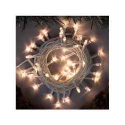 Гирлянда «Нить» 5 м, IP20, белая нить, 50 LED, свечение тёплое белое, 8 режимов, 220 В