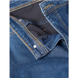 Джинсы из эластичного денима на ФЛИСЕ