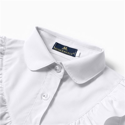 Блузка для девочек, цвет белый, рост 122 см