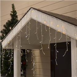 УЦЕНКА Гирлянда «Бахрома» 3 × 0.6 м, IP44, УМС, белая нить, 160 LED, свечение жёлтое, мерцание белым, 220 В