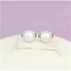 Серьги-гвоздики родий H01-13410