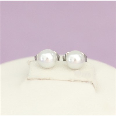 Серьги-гвоздики родий H01-13410