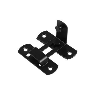 Шпингалет накладной ТУНДРА, угловой, 60×43 мм, черный